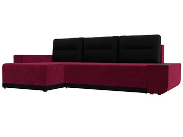 Угловой диван Чикаго, Бордовый/Черный (микровельвет) во Владивостоке