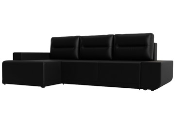Угловой диван с оттоманкой Чикаго, Черный (Экокожа) во Владивостоке - предосмотр