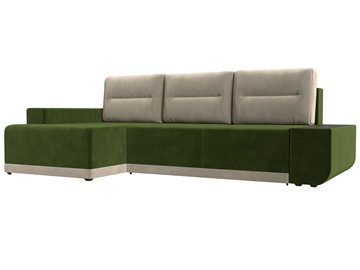 Угловой диван Чикаго, Зеленый/Бежевый (микровельвет) во Владивостоке