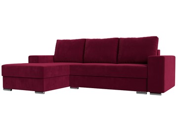 Угловой диван с оттоманкой Дрезден, Бордовый (микровельвет) НПБ в Уссурийске