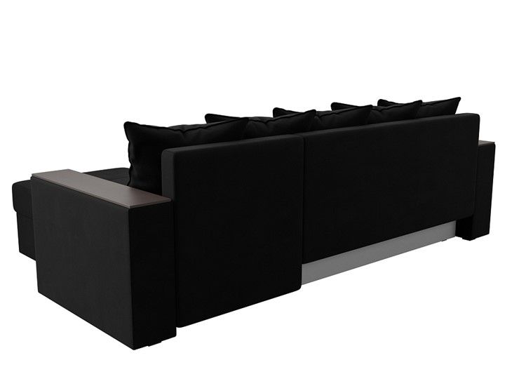 Угловой диван с оттоманкой Дубай Лайт, Черный (микровельвет) во Владивостоке - изображение 7