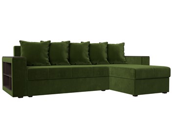 Угловой раскладной диван Дубай Лайт, Зеленый (микровельвет) в Артеме