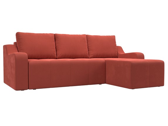 Угловой раскладной диван Элида, Коралловый (микровельвет) в Артеме - изображение