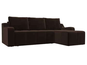 Угловой диван для гостиной Элида, Коричневый (микровельвет) в Уссурийске