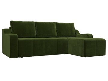 Угловой диван для гостиной Элида, Зеленый (микровельвет) в Артеме
