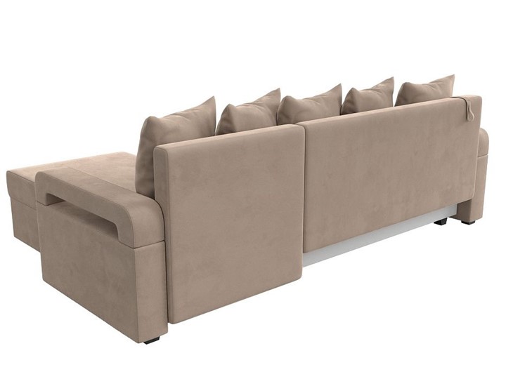 Угловой диван с оттоманкой Гермес Лайт, Бежевый (Велюр) в Уссурийске - изображение 4