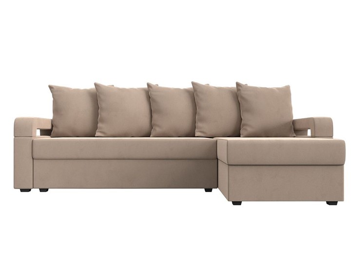 Угловой диван с оттоманкой Гермес Лайт, Бежевый (Велюр) в Уссурийске - изображение 8