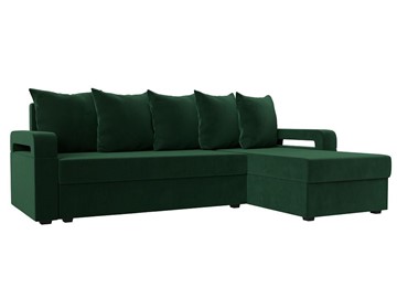 Угловой диван с оттоманкой Гермес Лайт, Зеленый (Велюр) во Владивостоке