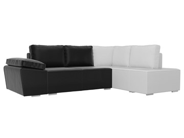 Угловой диван для гостиной Хавьер, Черный/Белый (экокожа) в Артеме