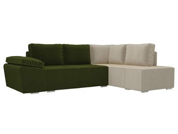 Угловой раскладной диван Хавьер, Зеленый/Бежевый (микровельвет) в Артеме