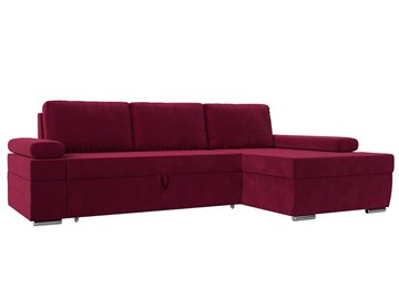 Угловой диван с оттоманкой Канкун, Бордовый (микровельвет) НПБ во Владивостоке - предосмотр