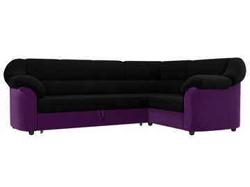 Угловой диван Карнелла, Черный/Фиолетовый (микровельвет) во Владивостоке - предосмотр