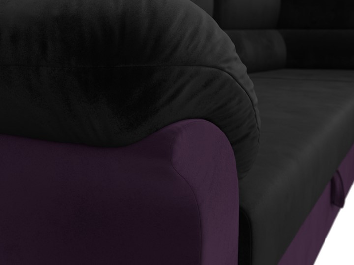 Угловой диван для гостиной Карнелла, Черный/Фиолетовый (велюр) во Владивостоке - изображение 4