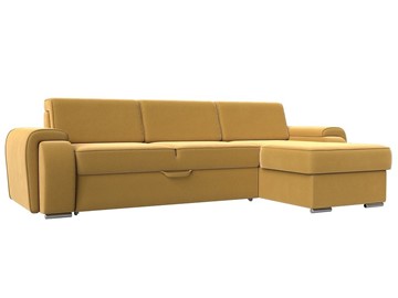Угловой раскладной диван Лига-025, Желтый (Микровельвет) в Артеме