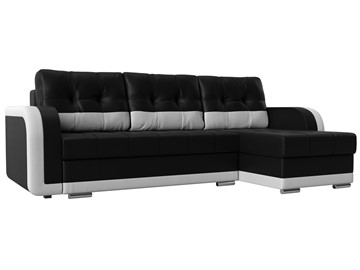 Угловой раскладной диван Марсель, Черный/Белый (экокожа) в Уссурийске