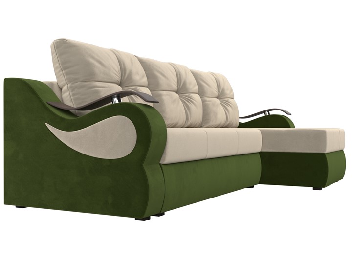 Угловой диван Меркурий, Бежевый/зеленый (вельвет) во Владивостоке - изображение 2