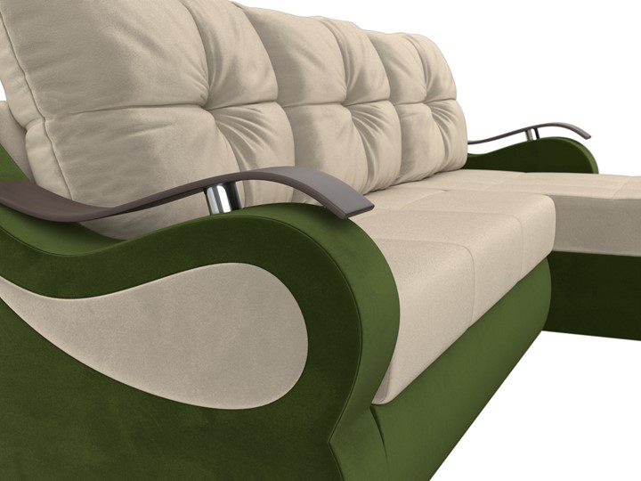 Угловой диван Меркурий, Бежевый/зеленый (вельвет) во Владивостоке - изображение 3