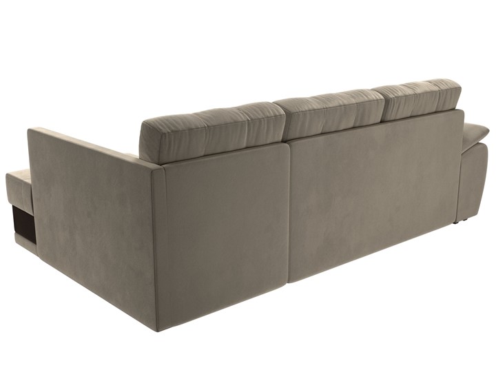 Угловой диван для гостиной Нэстор прайм, Бежевый/Коричневый (микровельвет) в Находке - изображение 6