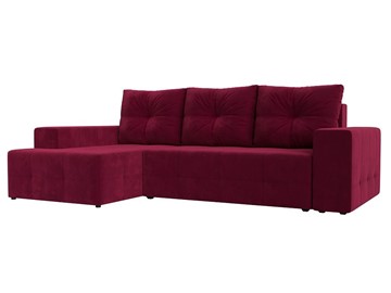 Угловой диван с оттоманкой Перри, Бордовый (микровельвет) во Владивостоке
