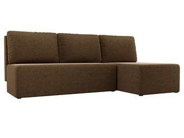 Угловой раскладной диван Поло, Коричневый (микровельвет) в Артеме