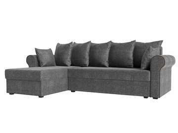 Угловой диван с оттоманкой Рейн, Серый/Коричневый (рогожка) в Уссурийске