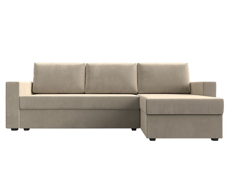 Угловой раскладной диван Траумберг Лайт, Бежевый (микровельвет) в Артеме - изображение 5