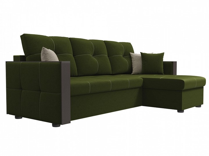 Угловой раскладной диван Валенсия, Зеленый (микровельвет) во Владивостоке - изображение 2