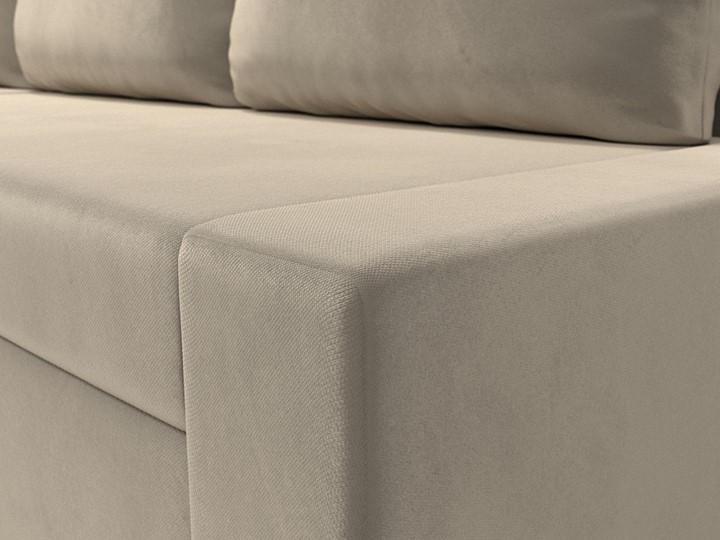 Угловой раскладной диван Версаль, Бежевый/Коричневый (микровельвет) в Находке - изображение 3