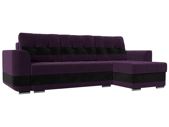 Угловой диван Честер, Фиолетовый/черный (велюр) во Владивостоке - изображение