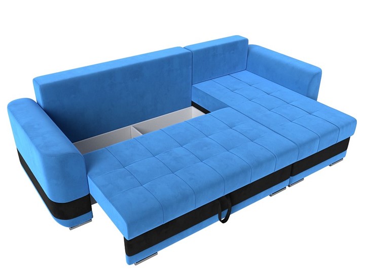 Угловой диван Честер, Голубой/черный (велюр) во Владивостоке - изображение 6