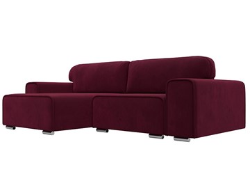 Угловой диван с оттоманкой Лига-029, Бордовый (Микровельвет) в Находке