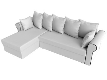 Угловой диван с оттоманкой Рейн, Белый/Черный (экокожа) во Владивостоке - предосмотр 4