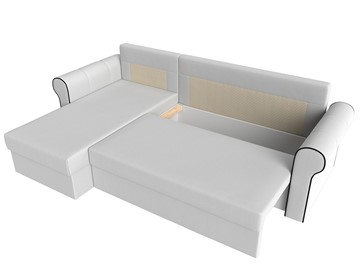 Угловой диван с оттоманкой Рейн, Белый/Черный (экокожа) во Владивостоке - предосмотр 5