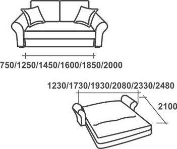 Прямой диван Аккордеон-1, 140 (круглые подлокотники) в Находке - предосмотр 2