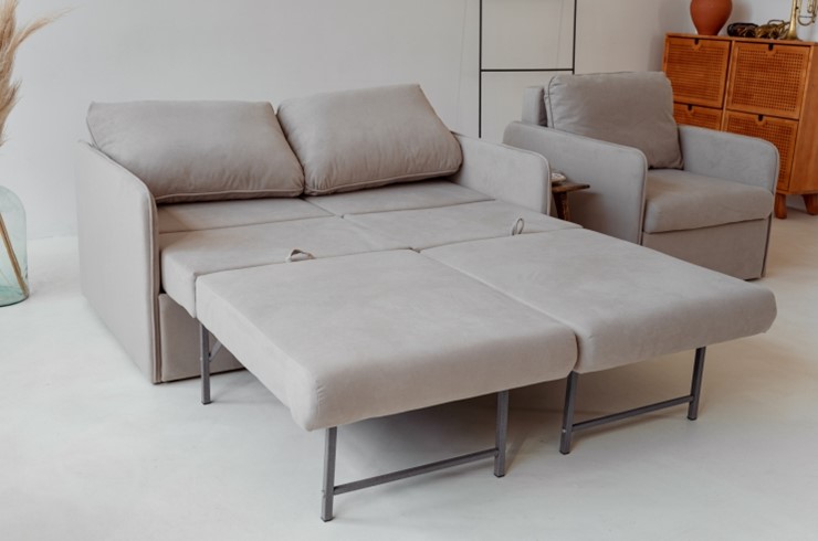 Комплект мебели Амира бежевый диван + кресло во Владивостоке - изображение 3