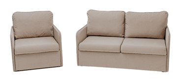 Комплект мебели Амира бежевый диван + кресло в Артеме