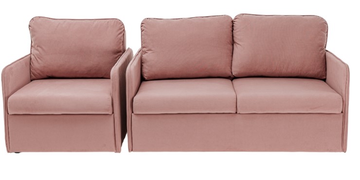 Мебельный комплект Амира розовый диван + кресло во Владивостоке - изображение 1