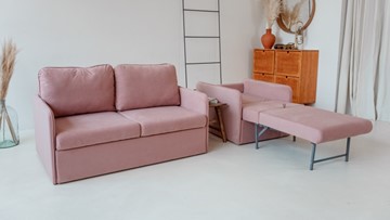 Мебельный комплект Амира розовый диван + кресло во Владивостоке - предосмотр 4