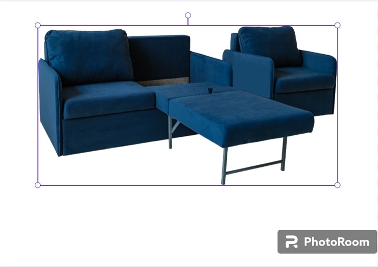 Мебельный комплект Амира синий диван + кресло во Владивостоке - изображение 1