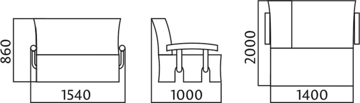 Прямой диван Аккордеон без боковин, спальное место 1400 в Артеме - изображение 3