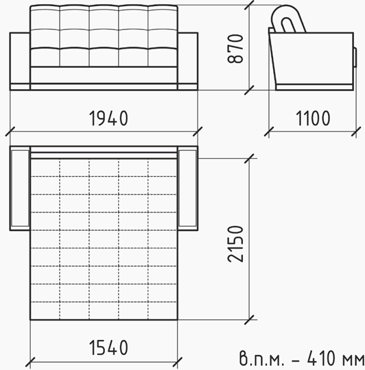 Прямой диван Амадей 2 БД в Артеме - изображение 5