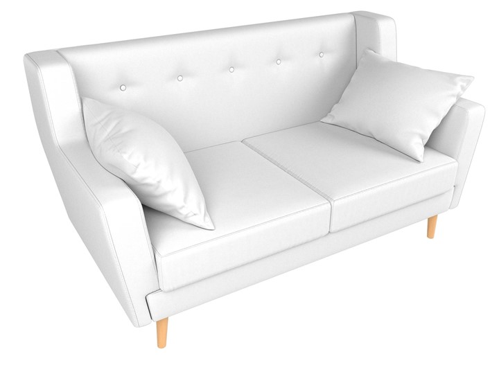 Прямой диван Брайтон 2, Белый (экокожа) в Артеме - изображение 3