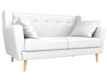Прямой диван Брайтон 2, Белый (экокожа) в Артеме - предосмотр