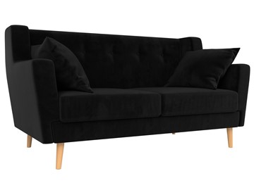 Прямой диван Брайтон 2, Черный (микровельвет) в Артеме