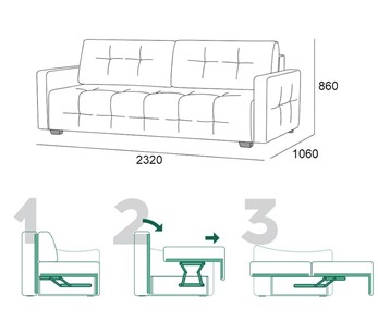 Прямой диван Бруно 2 БД в Артеме - предосмотр 6