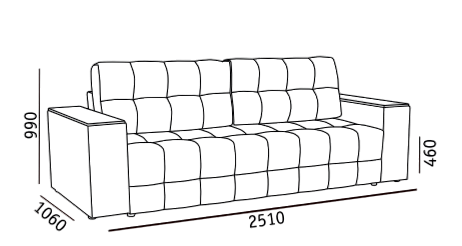 Прямой диван Элегант БД 2022 в Артеме - изображение 4