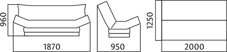 Прямой диван Клик-Кляк стёганый в Артеме - изображение 3