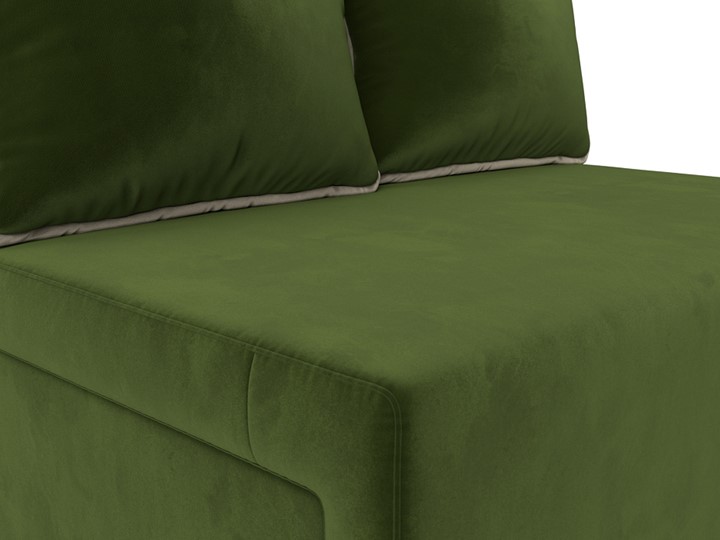 Прямой диван Лагуна, Зеленый/Бежевый (Микровельвет) во Владивостоке - изображение 6