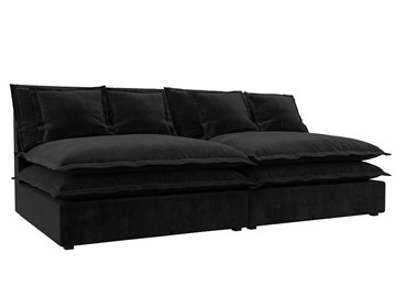 Прямой диван Лига-040, Черный (Велюр) в Находке