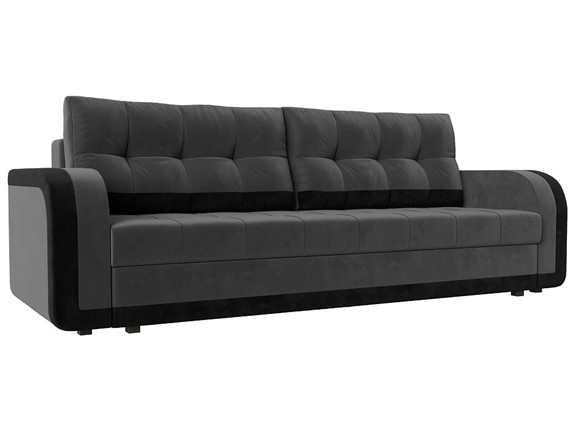 Прямой диван Марсель, Серый/Черный (велюр) во Владивостоке - изображение